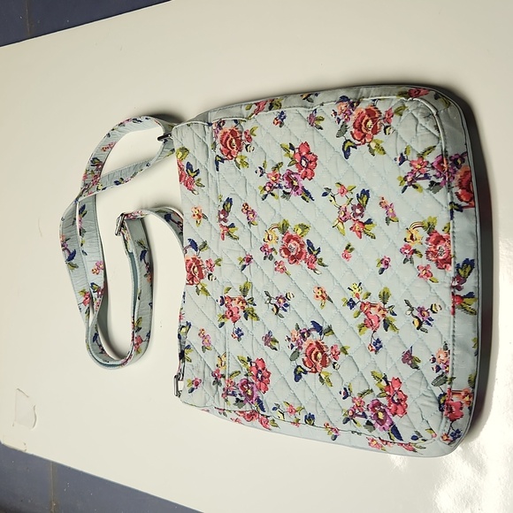 Vera Bradley Blue Floral Water Bouquet Crossbody Purse approx 11x11 - Picture 2 of 15
